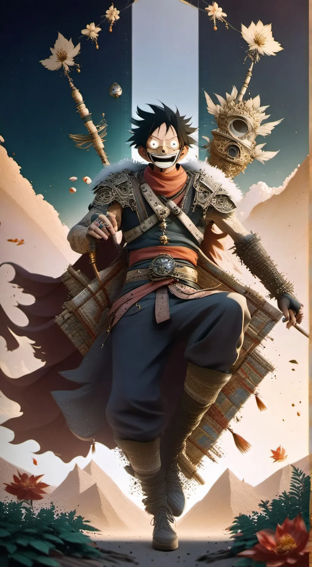 ai character: o bando do Luffy  background