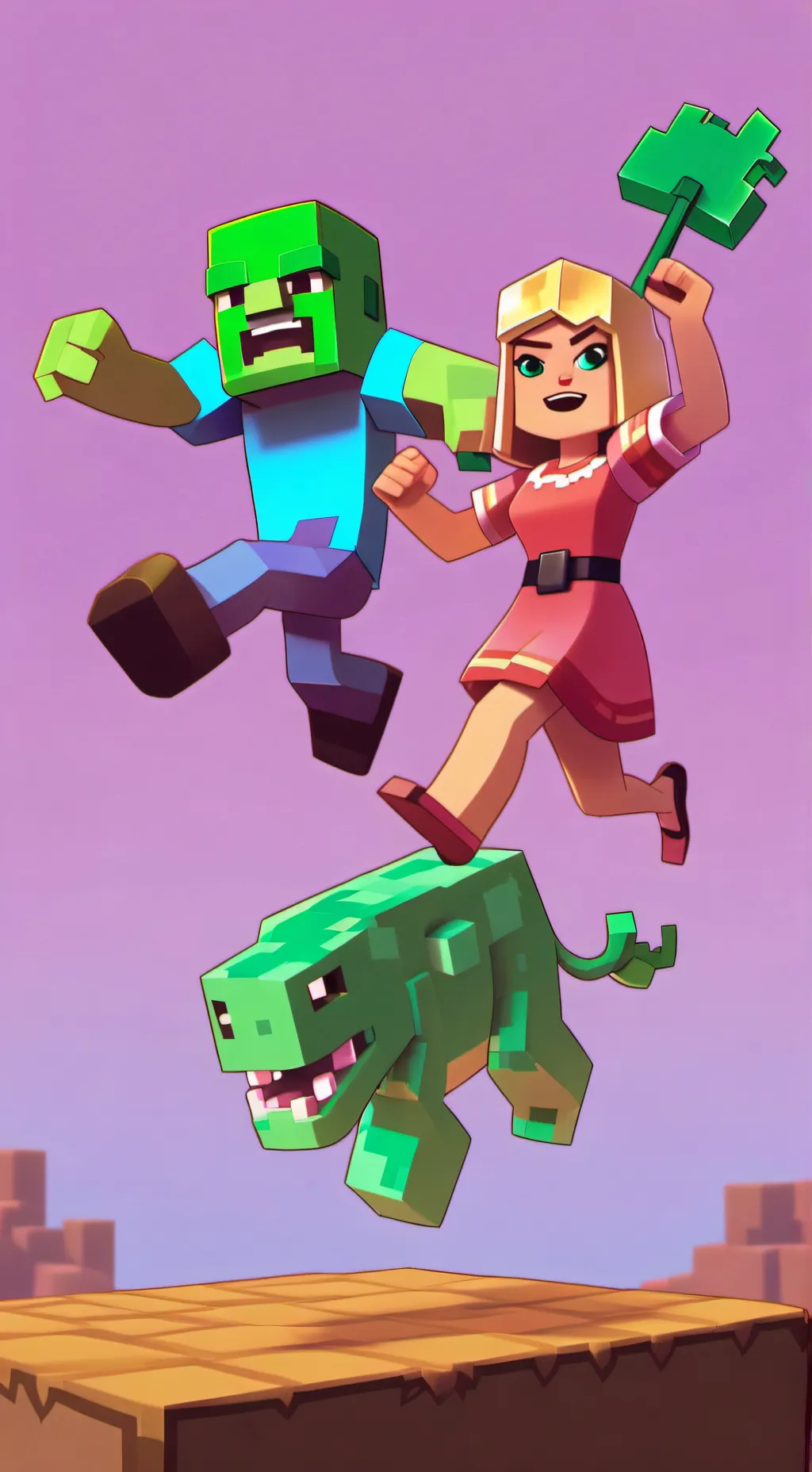 ai character: Alex vs Creeper background