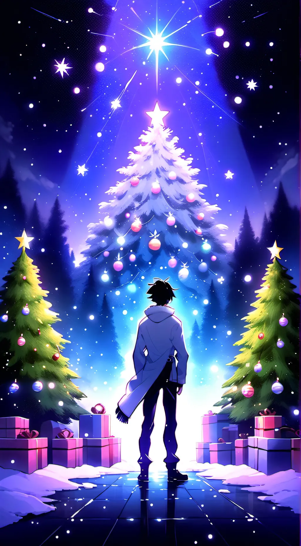 ai character: Mha christmas background