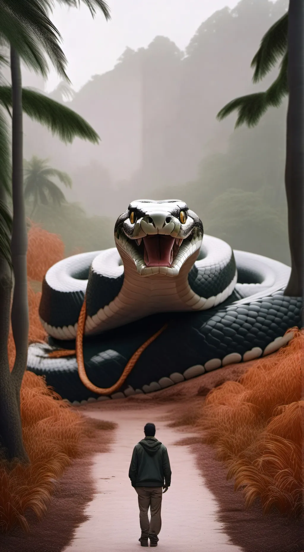 ai character: giant snake guardi background