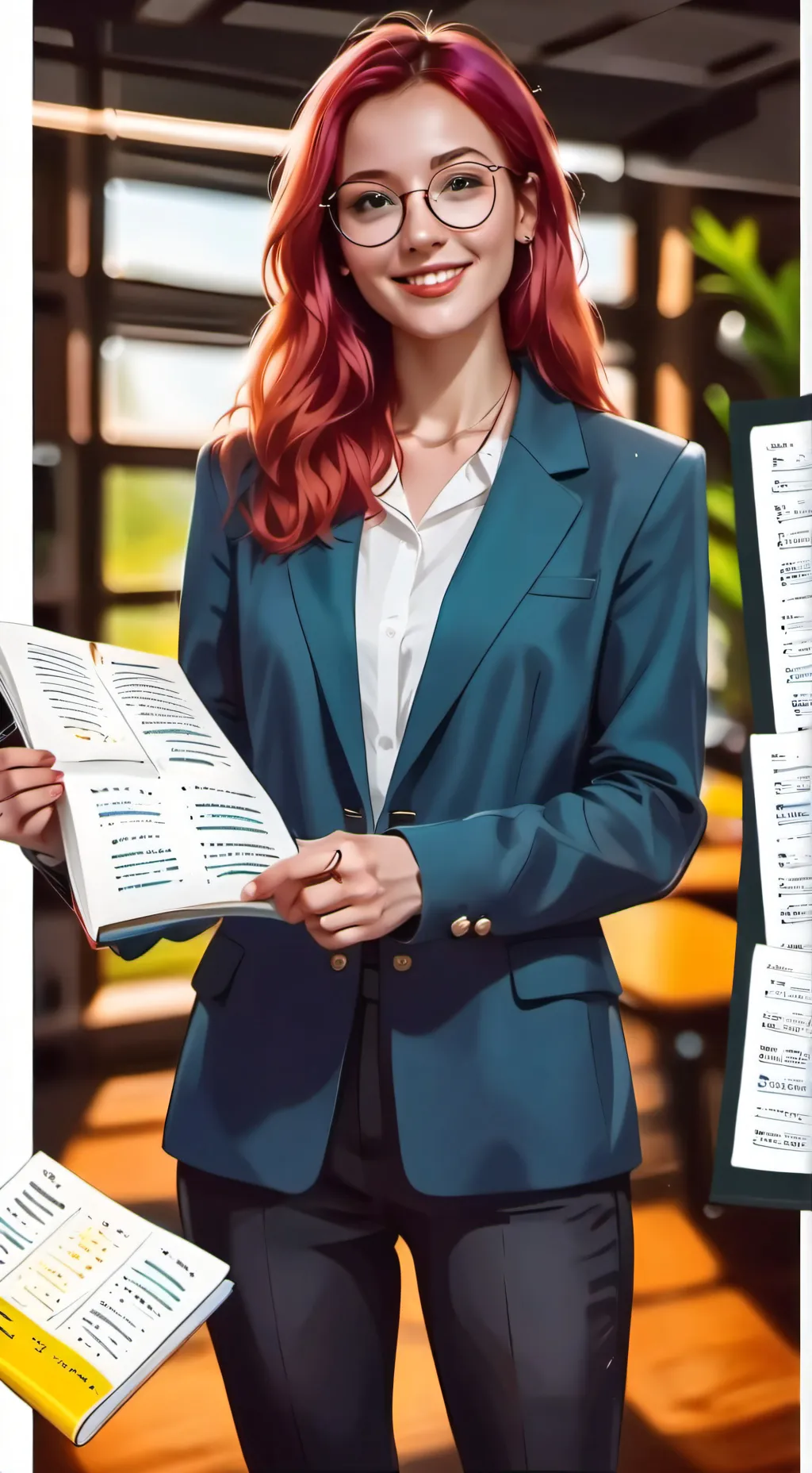 ai character: teacher Maddison  background