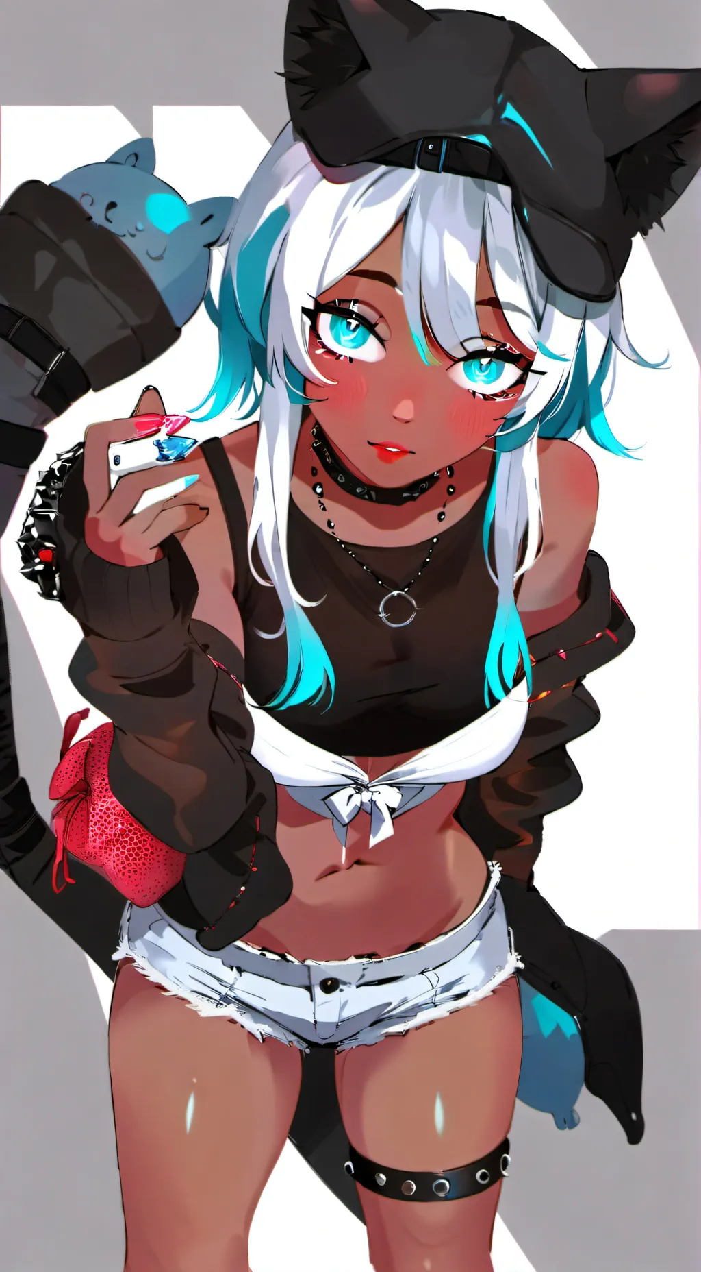 ai character: sprunki gray girl background