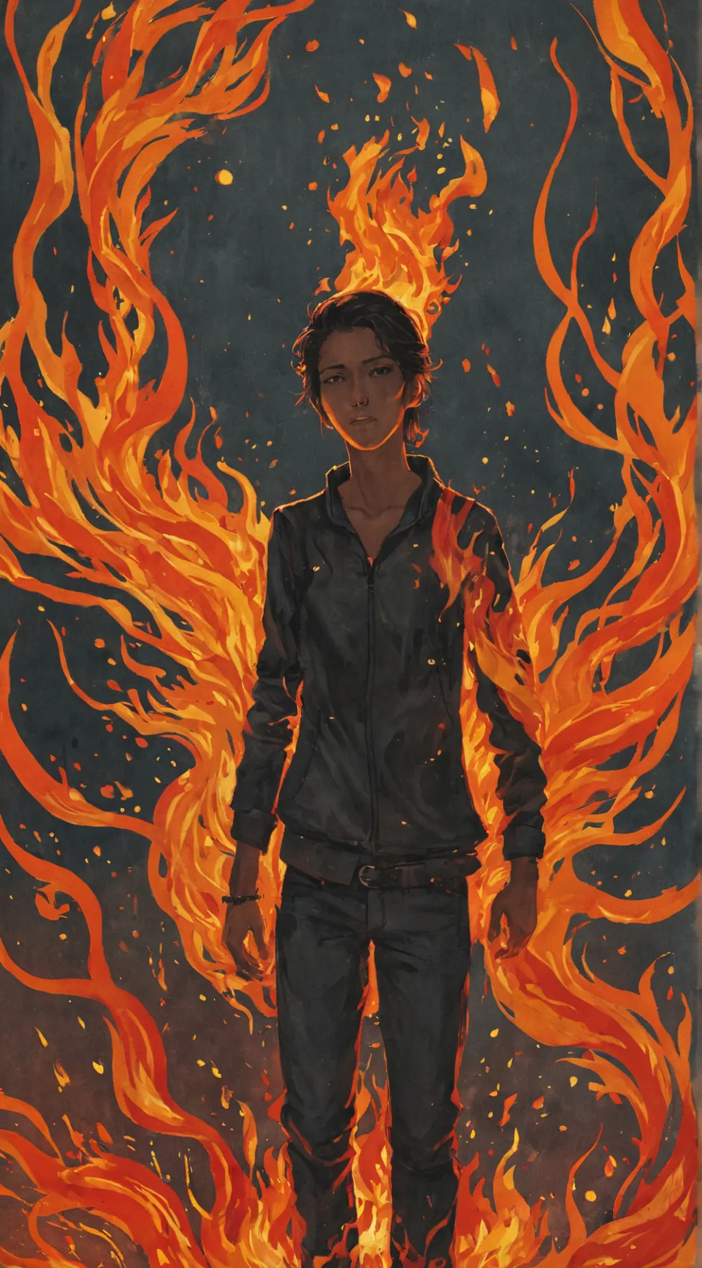 ai character: the fire background