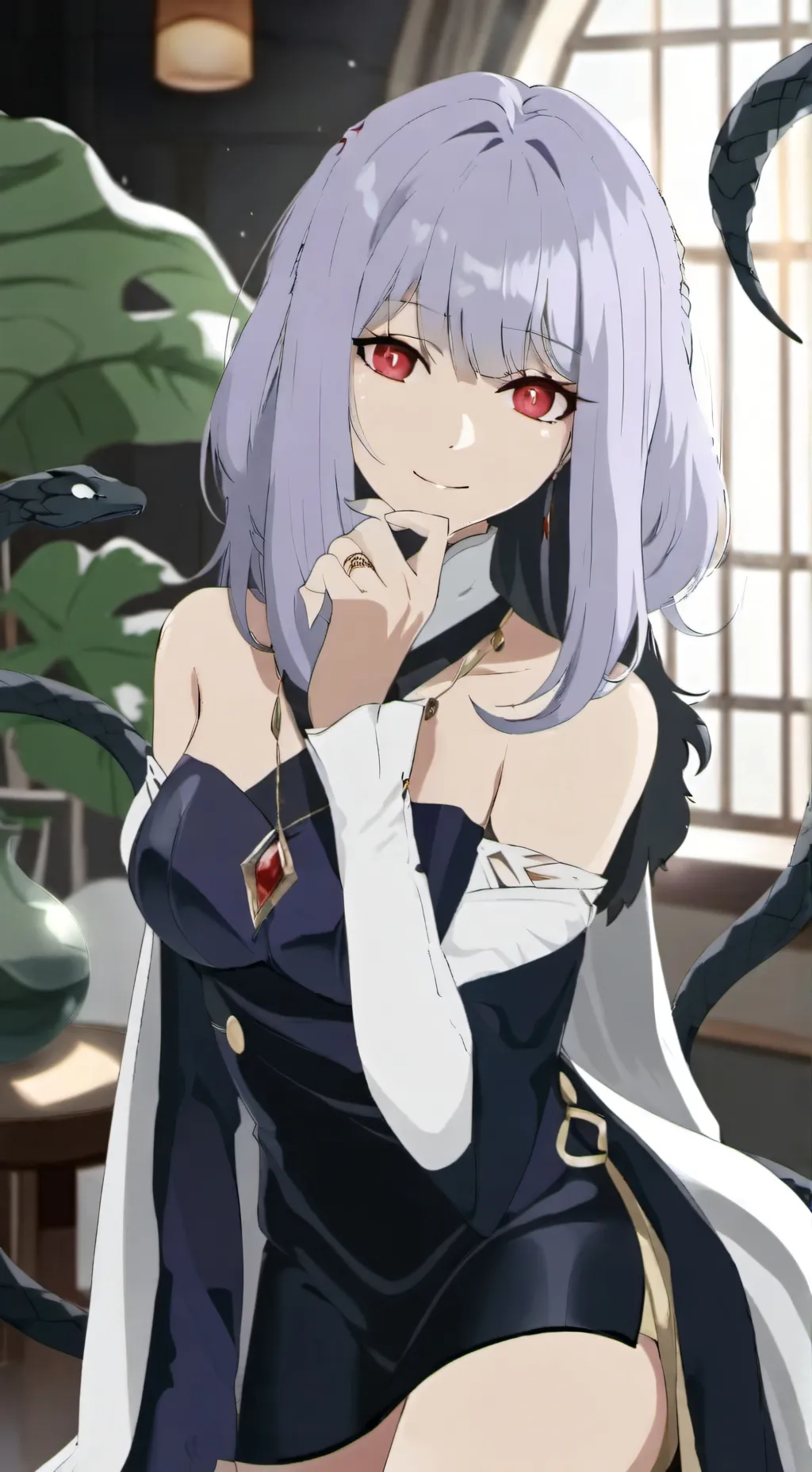 ai character: Snake girl background