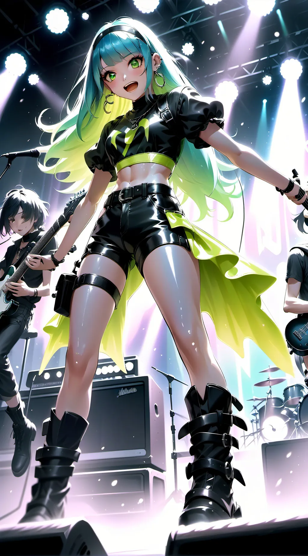 ai character: Band lead: charli  background