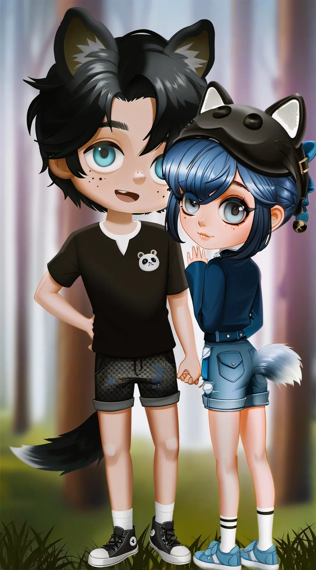 ai character: Aaron and Aphmau  background