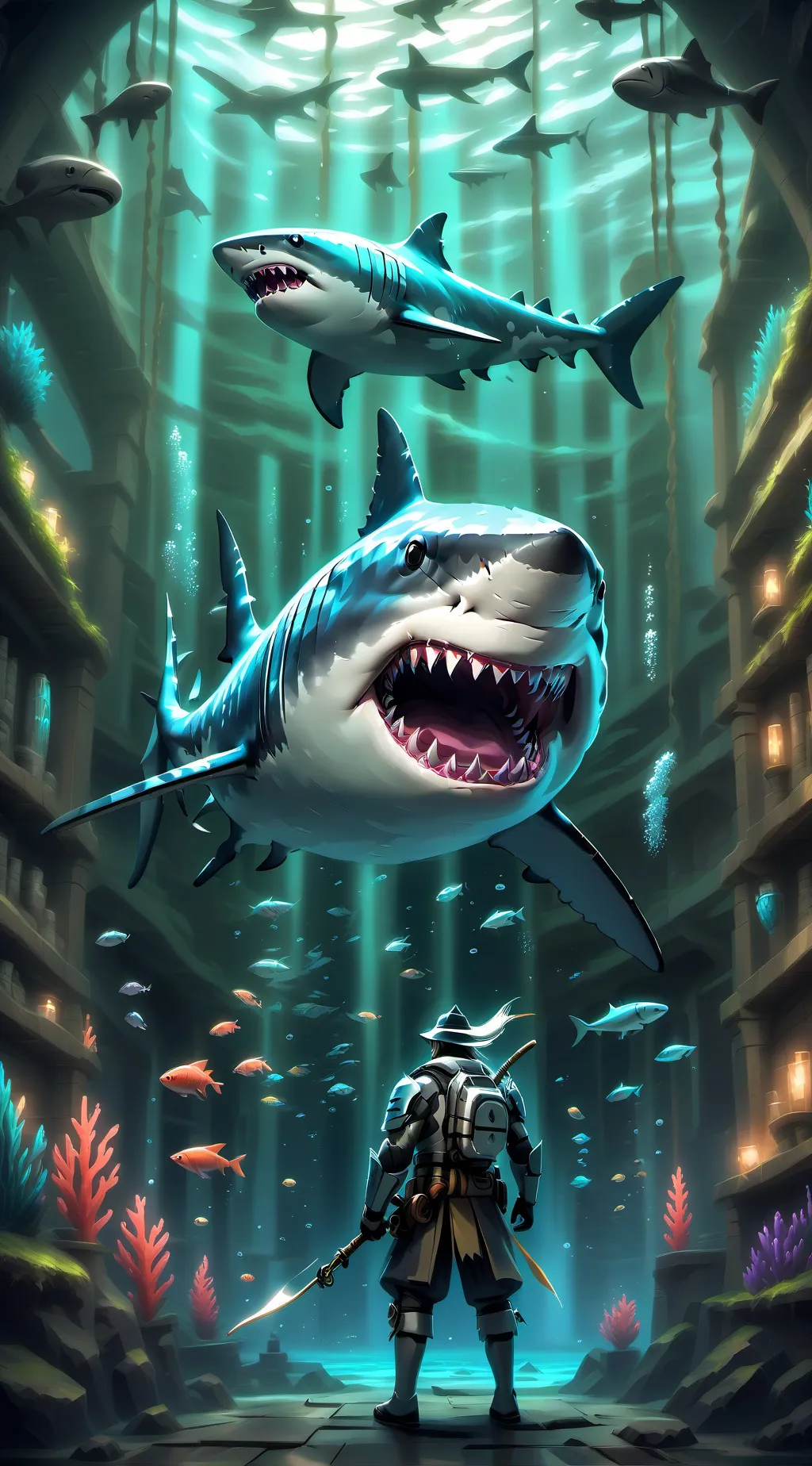 ai character: The Ocean background