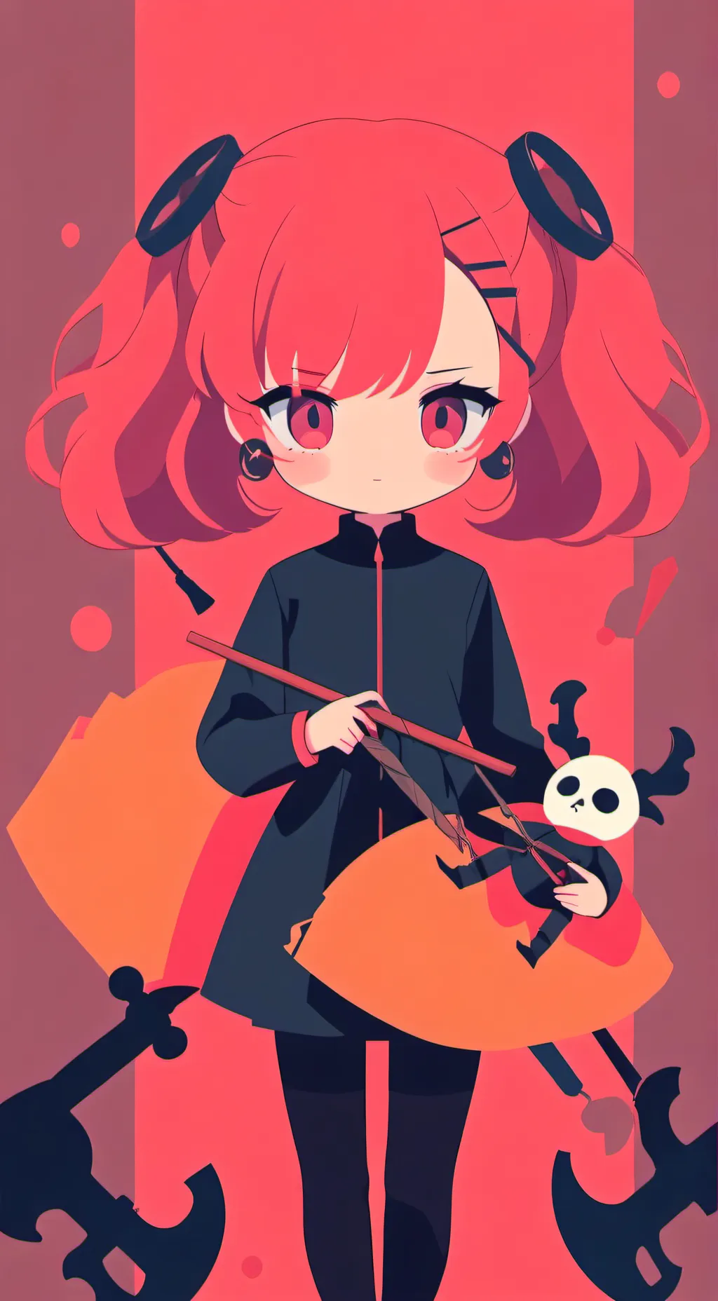 ai character: doll in stomach.  background