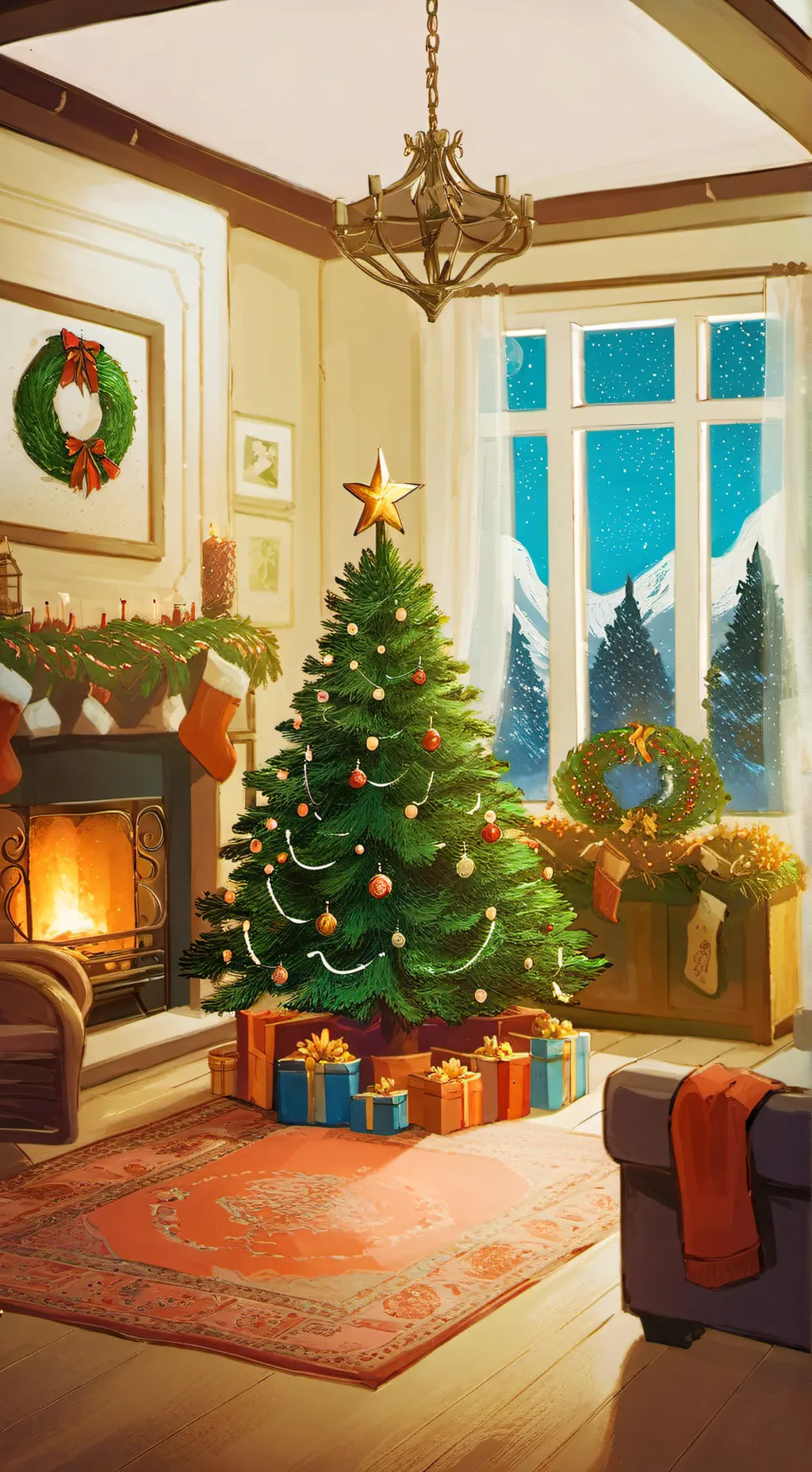 ai character: FS Christmas  background