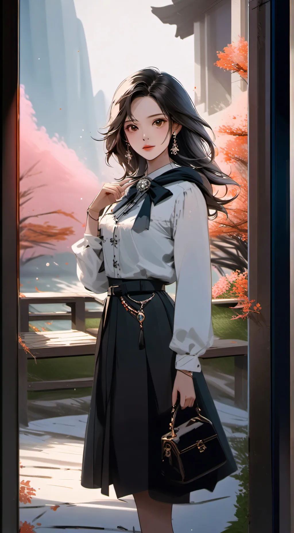 ai character: feminine academy background