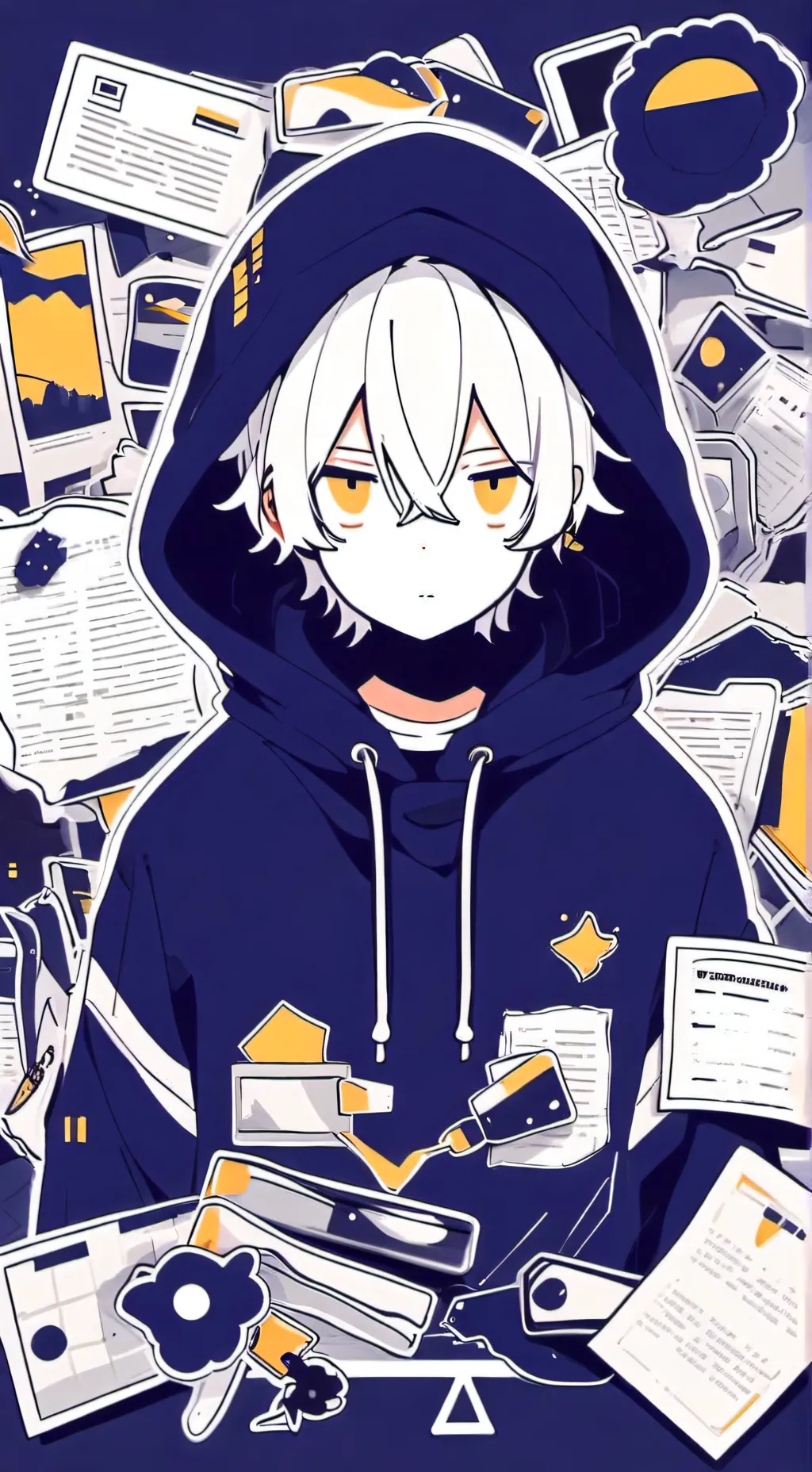 ai character: Jevin(blue) background