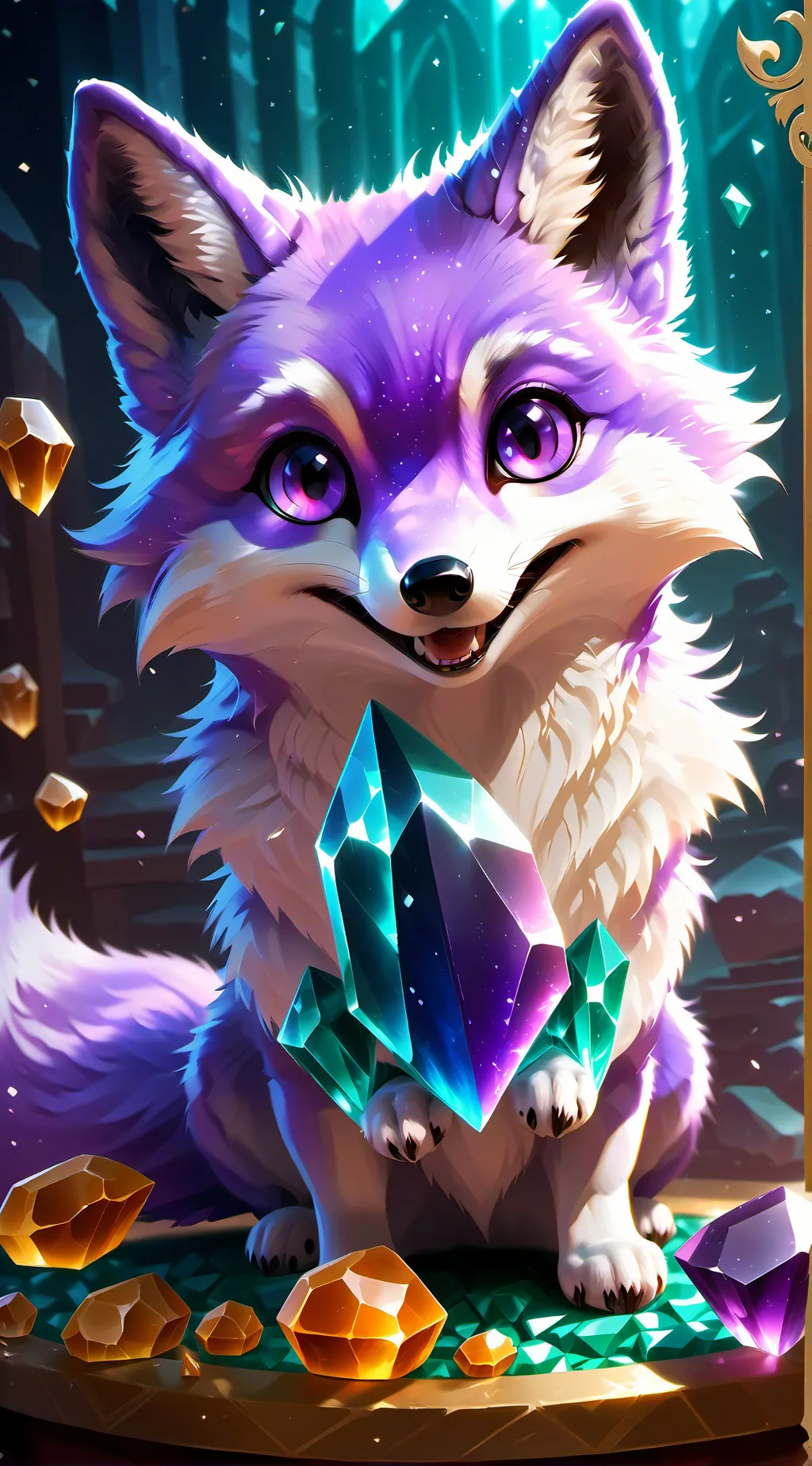 ai character: SparkleFang background