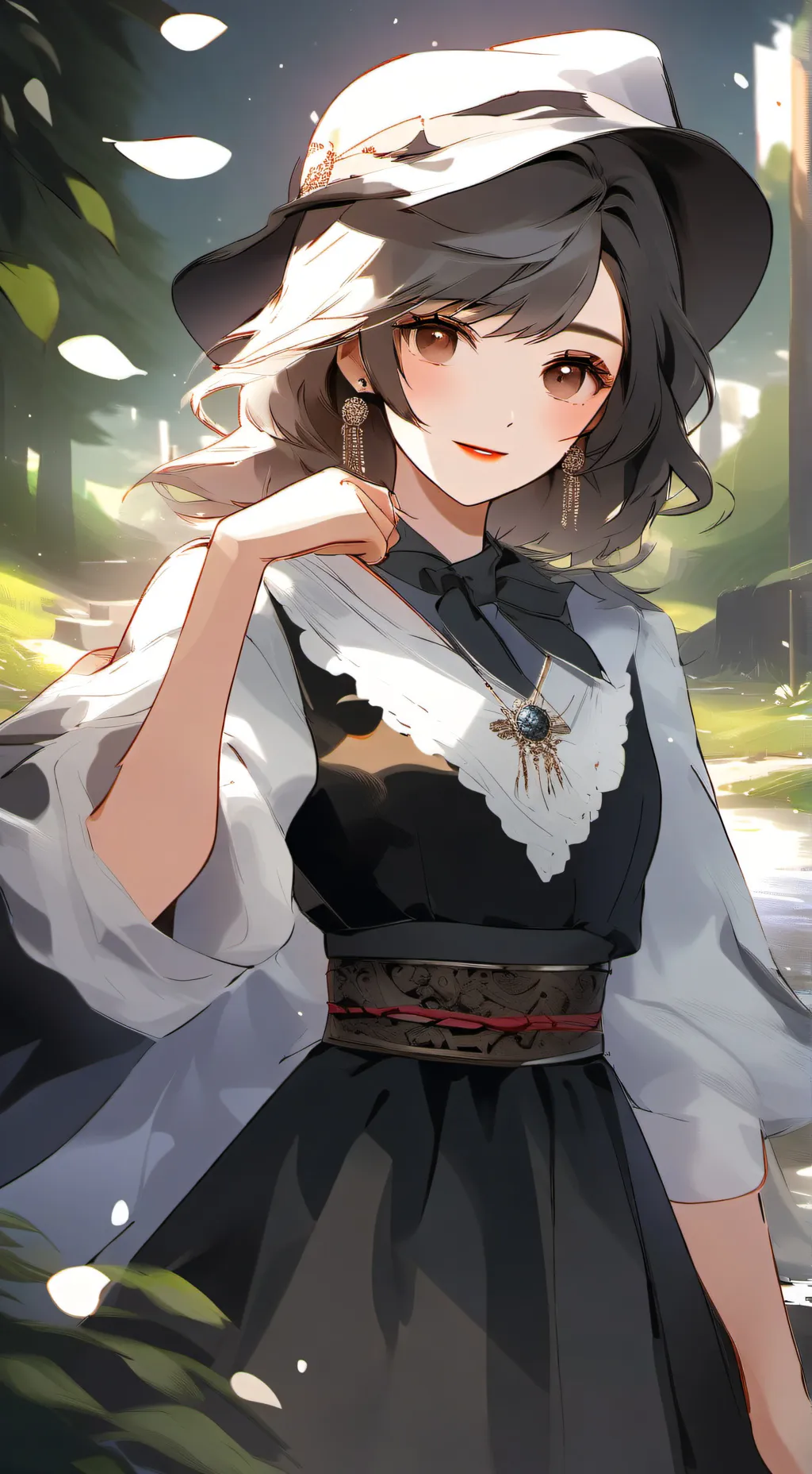 ai character: mina👁️👄👁️ background