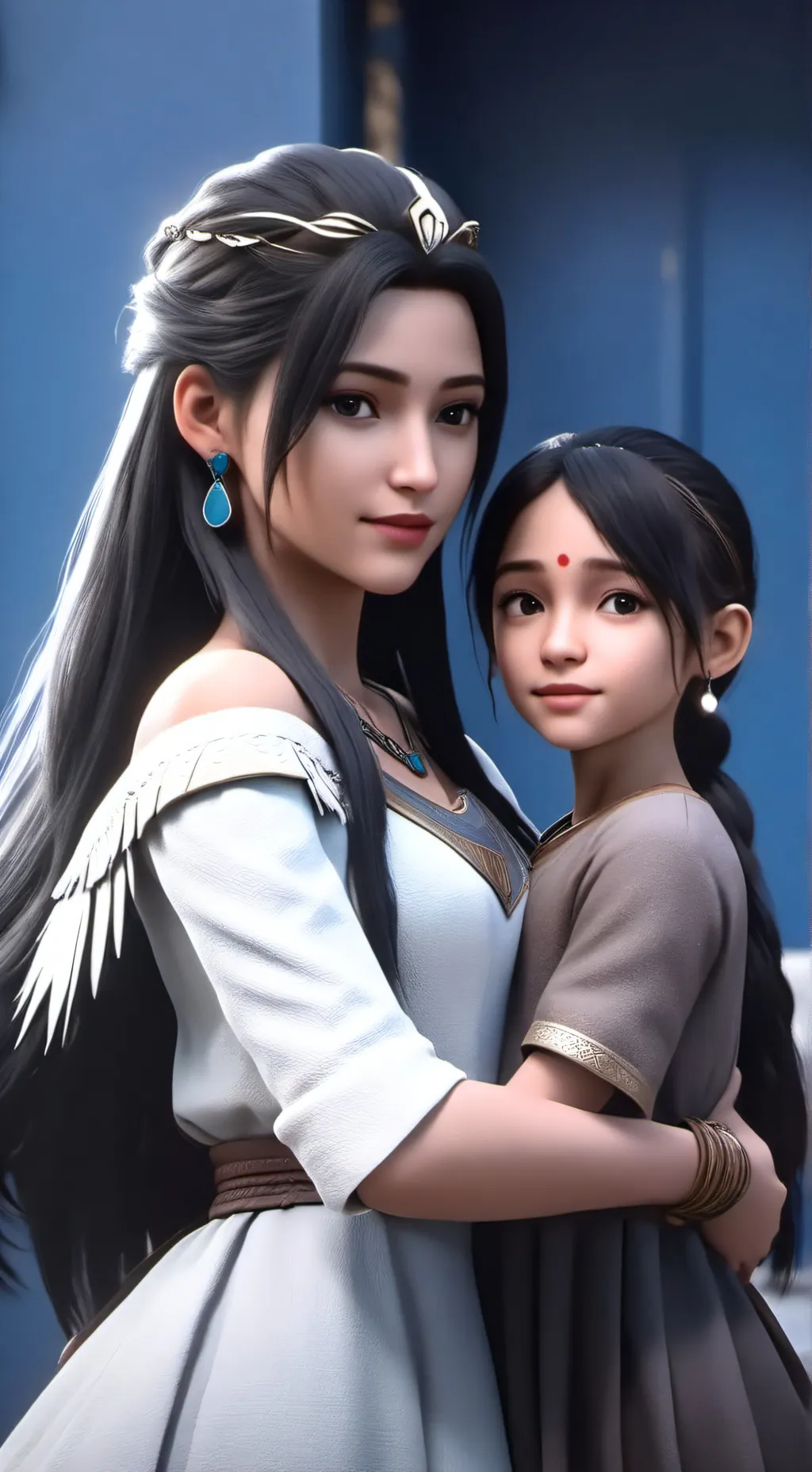 ai character: Elisa y Coral background