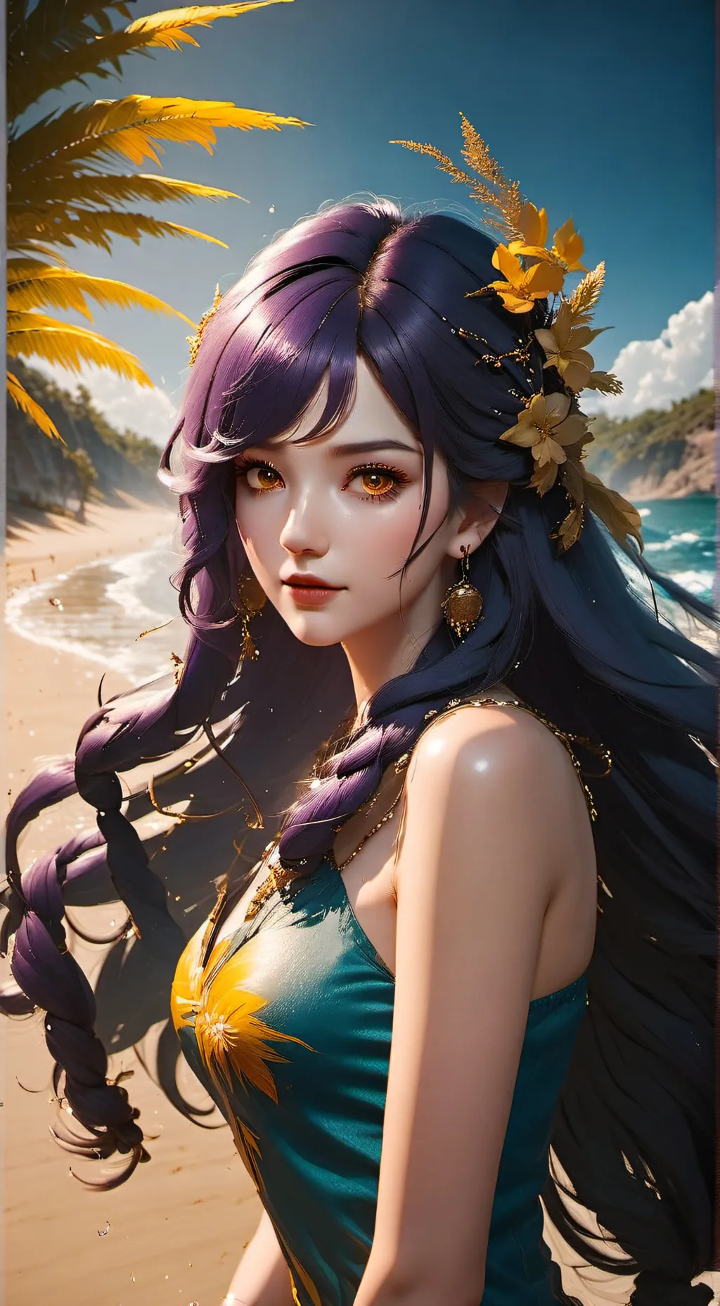 ai character: Beach Day 🏖️ background