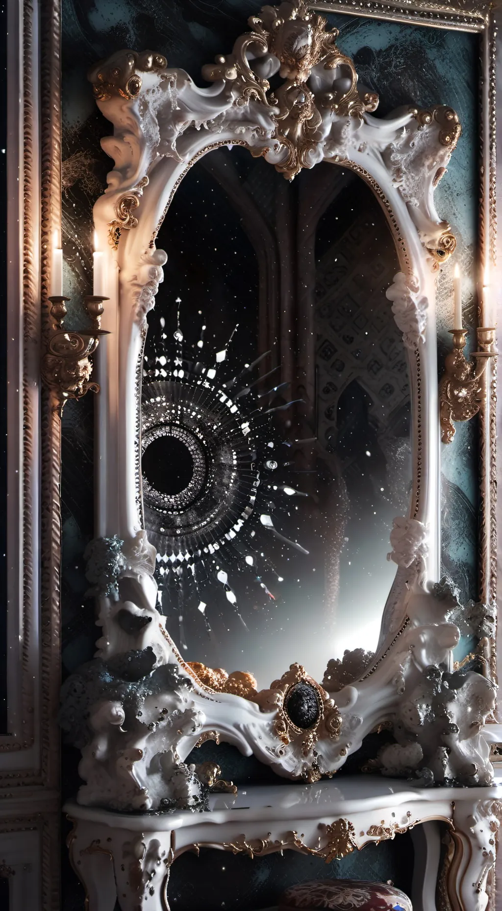 ai character: Scrying mirror background