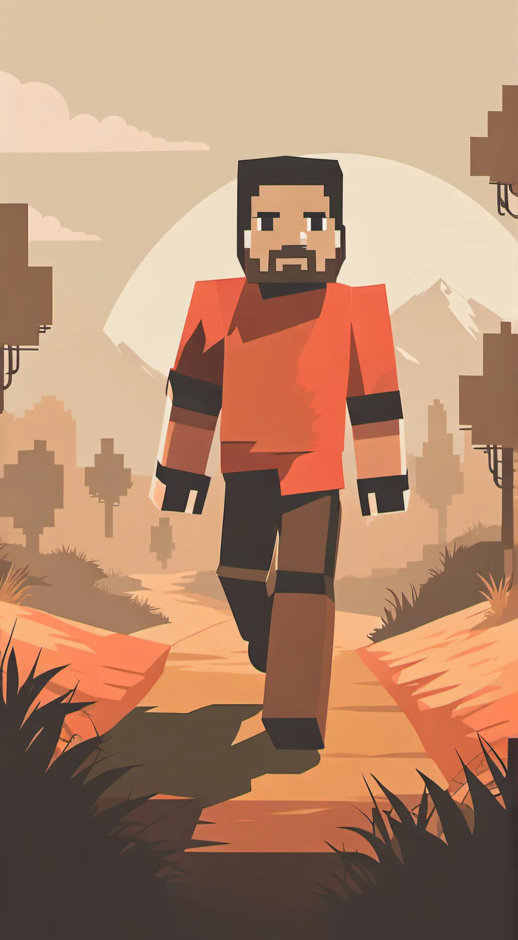 ai character: Minecraft movie 2 background