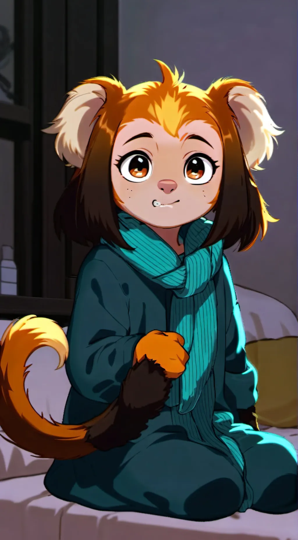 ai character: Golden Tamarin Furry background