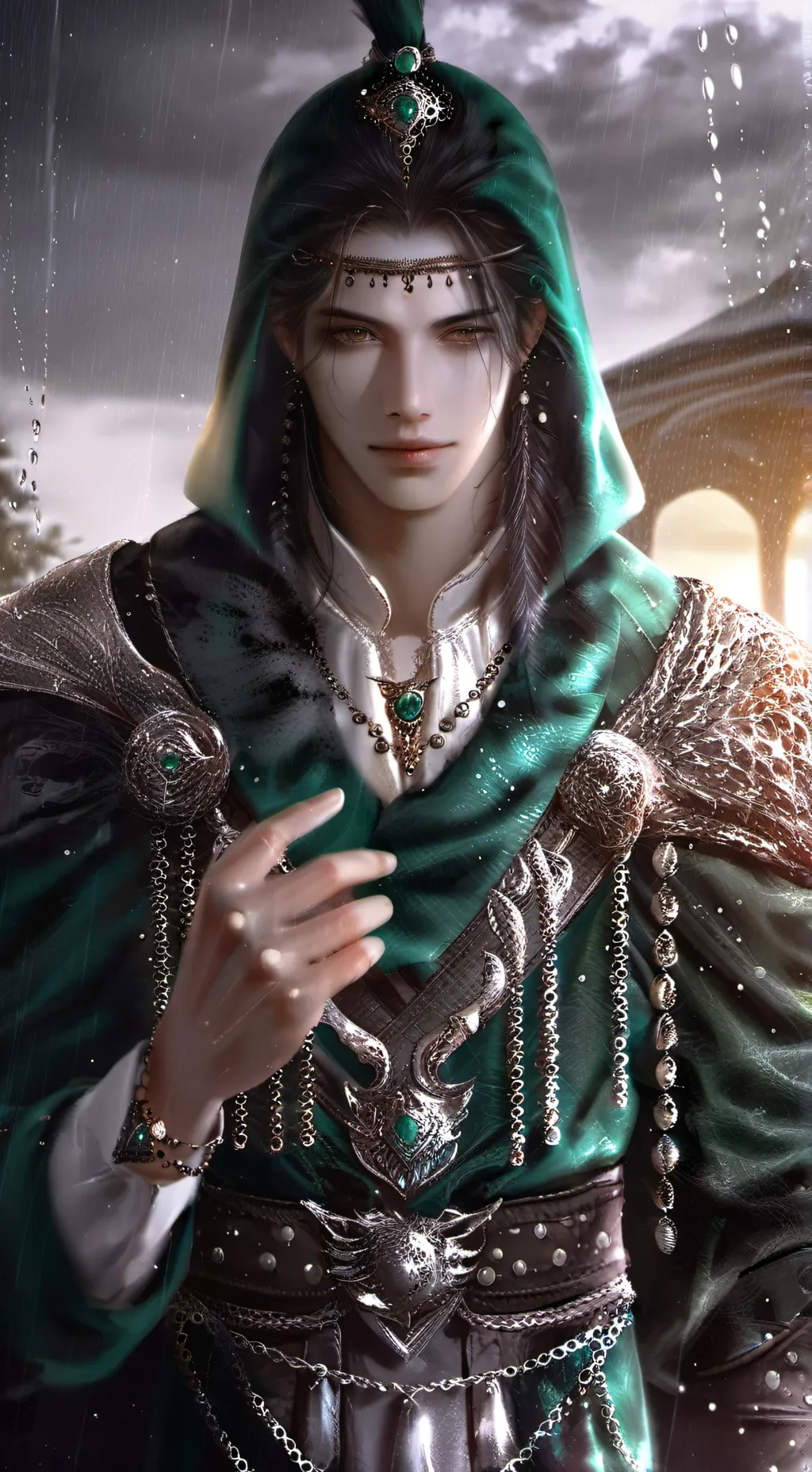 ai character: 绿影 background