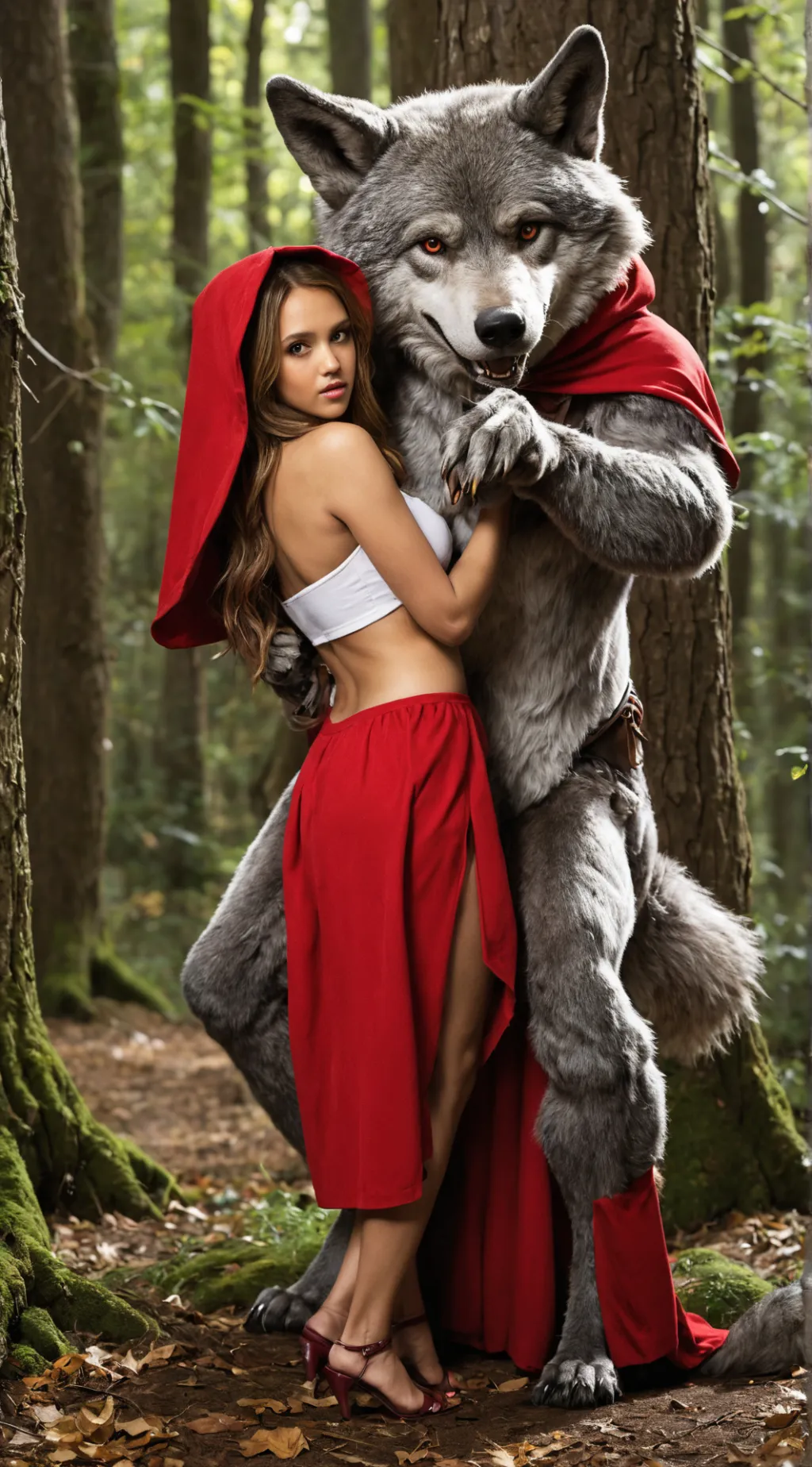ai character: Red Riding Hood background