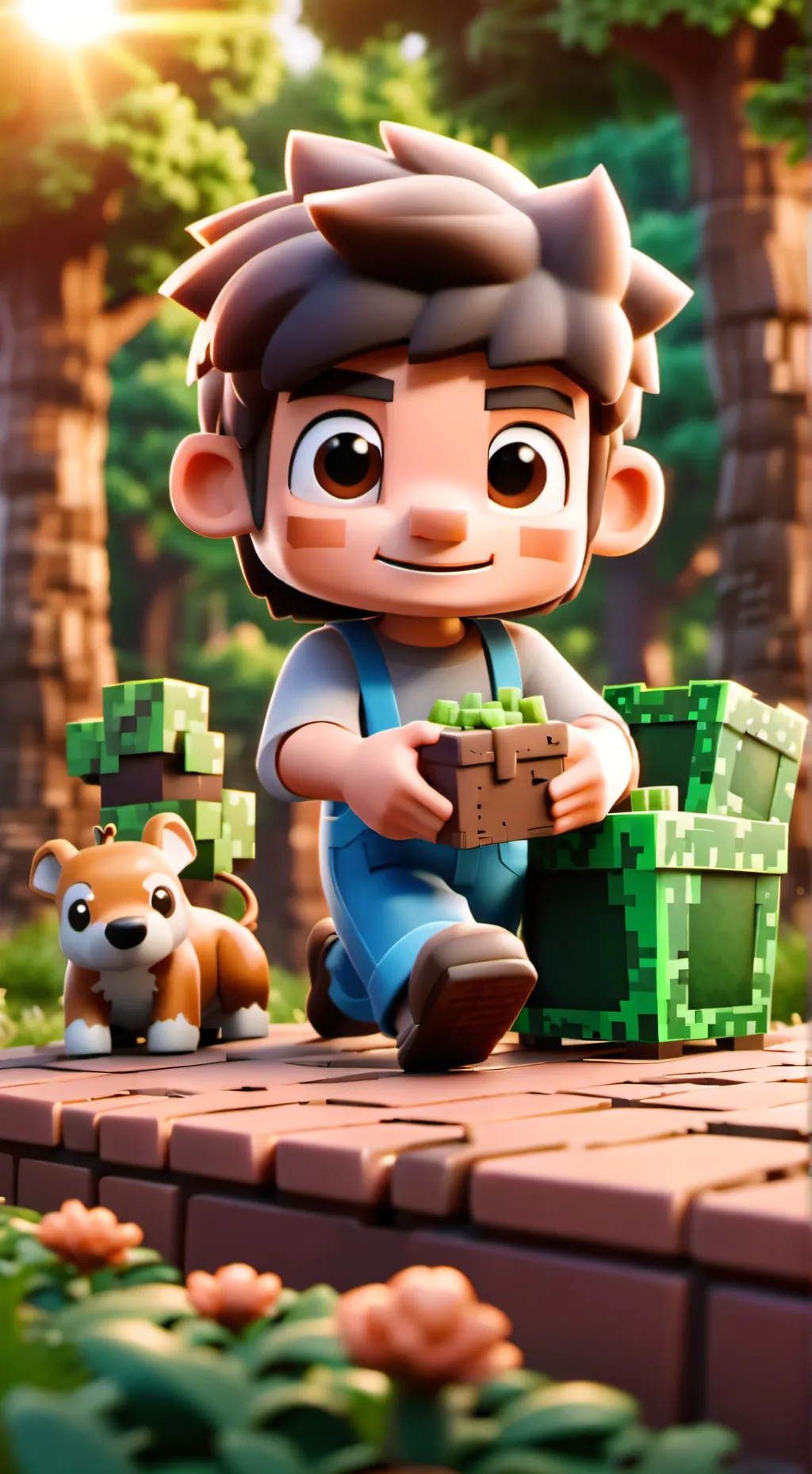 ai character: Minecraft background