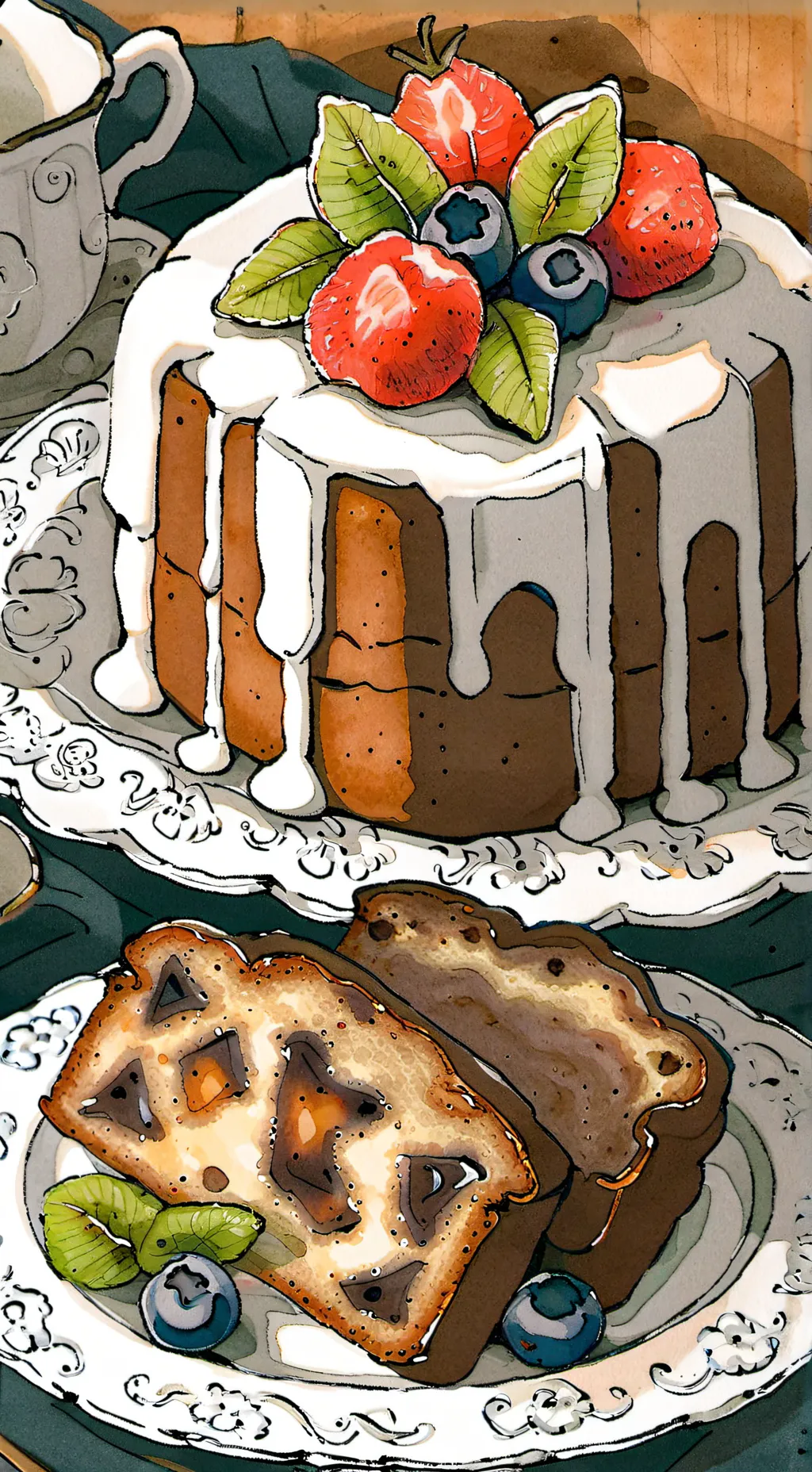 ai character: fruitcake background
