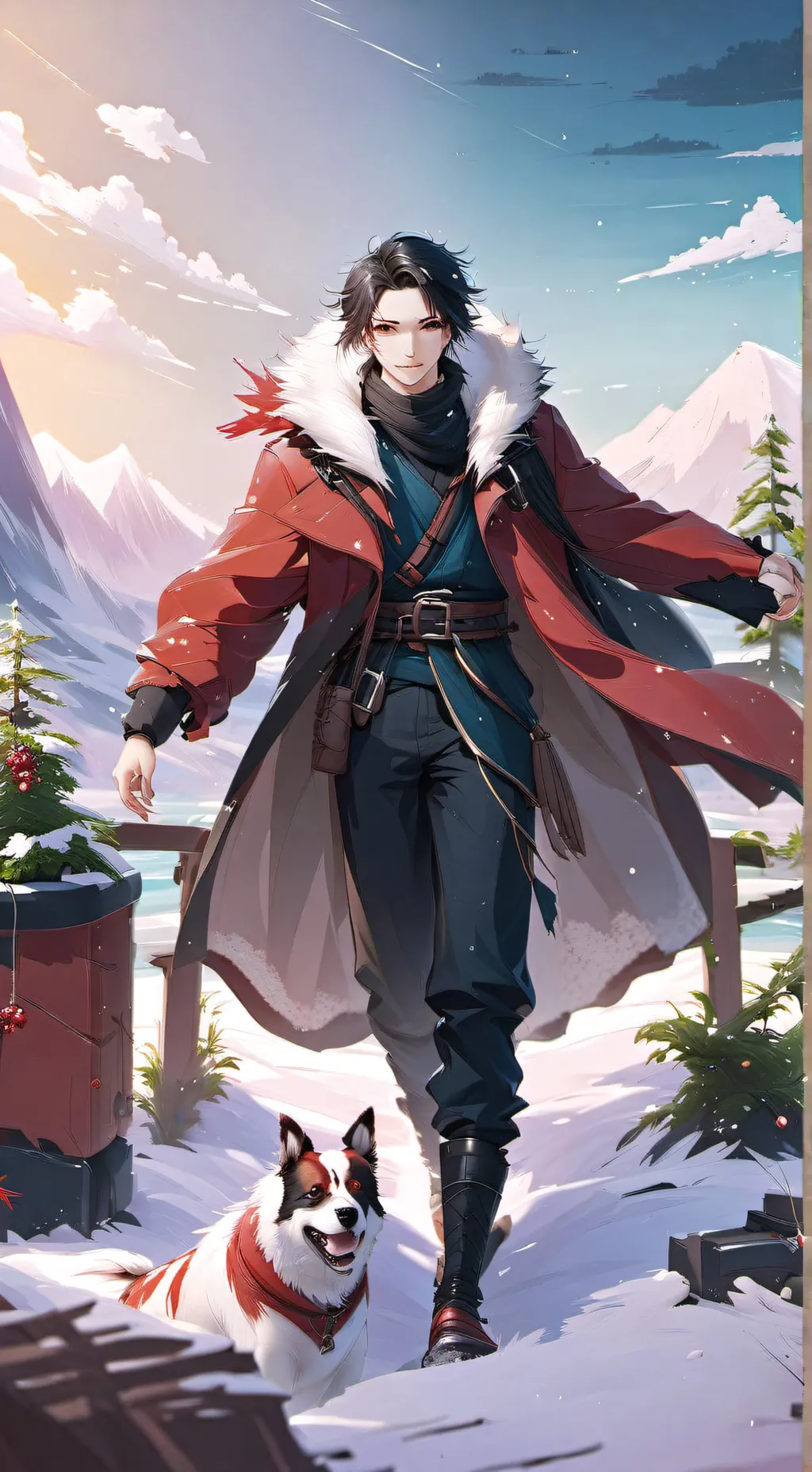 ai character: Sprunki christmas background
