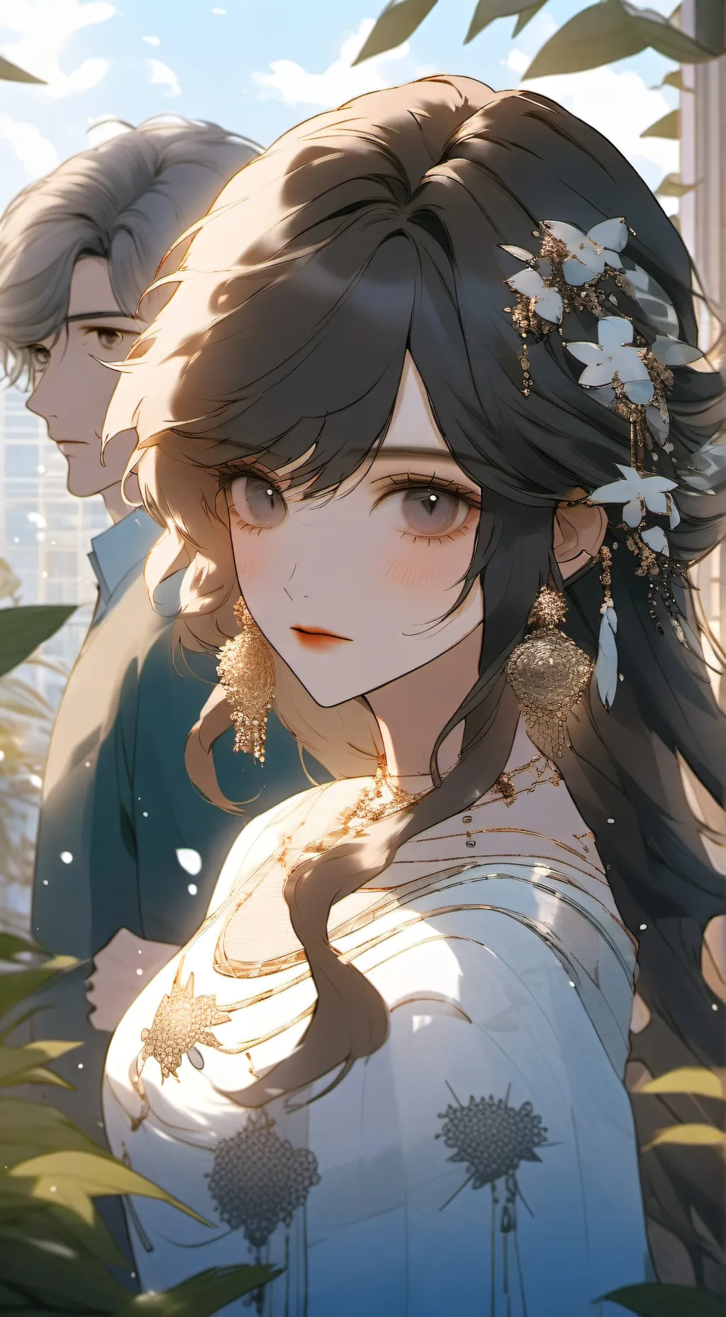 ai character: tu novia en celo background