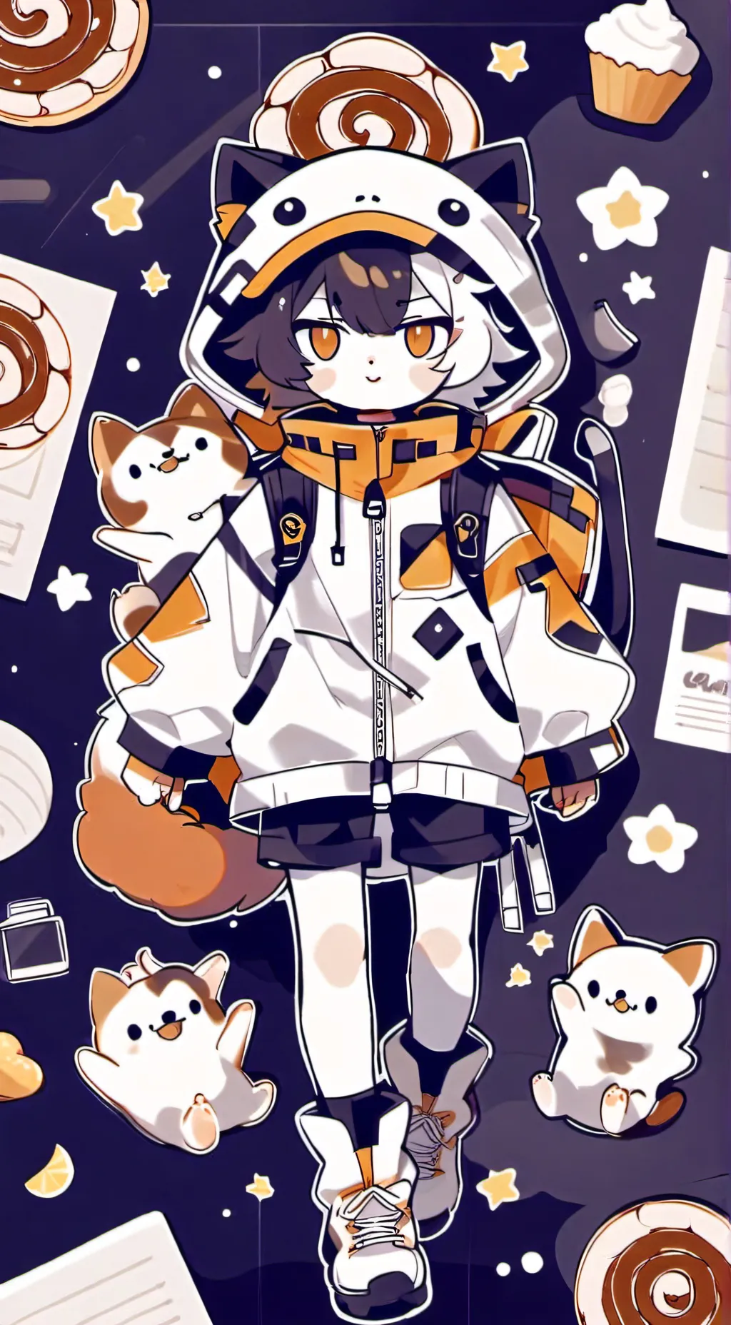 ai character: Fluffy marshmallow background