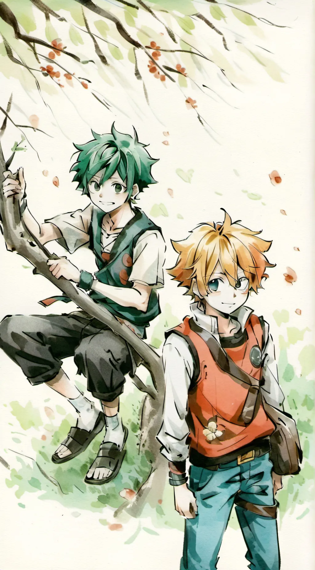 ai character: BakuDeku >w< background