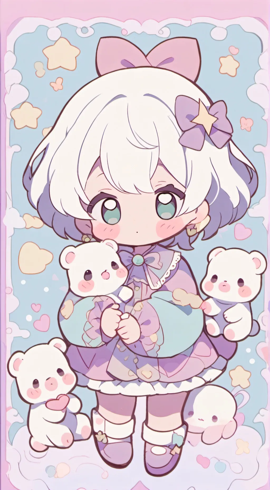 ai character: bebe oso polar background