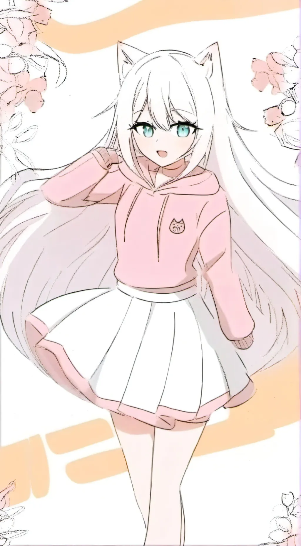 ai character: Catgirl highschool background