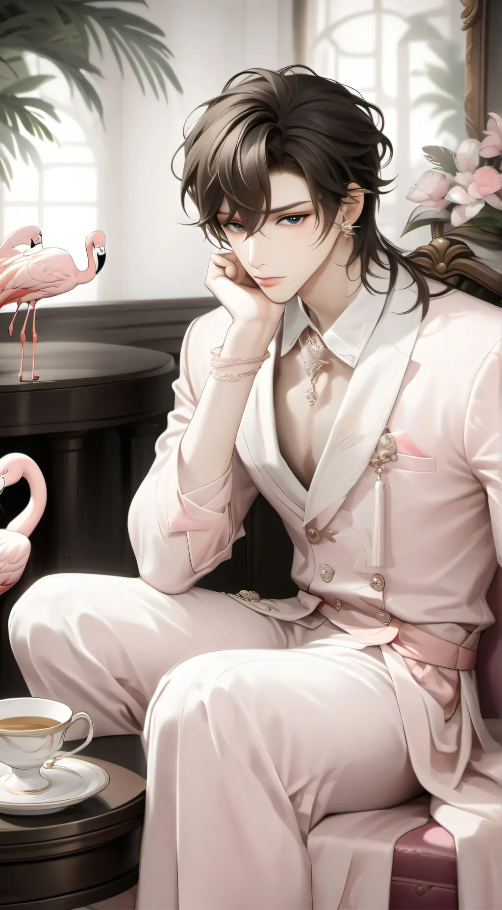 ai character: Flamingo Furry background