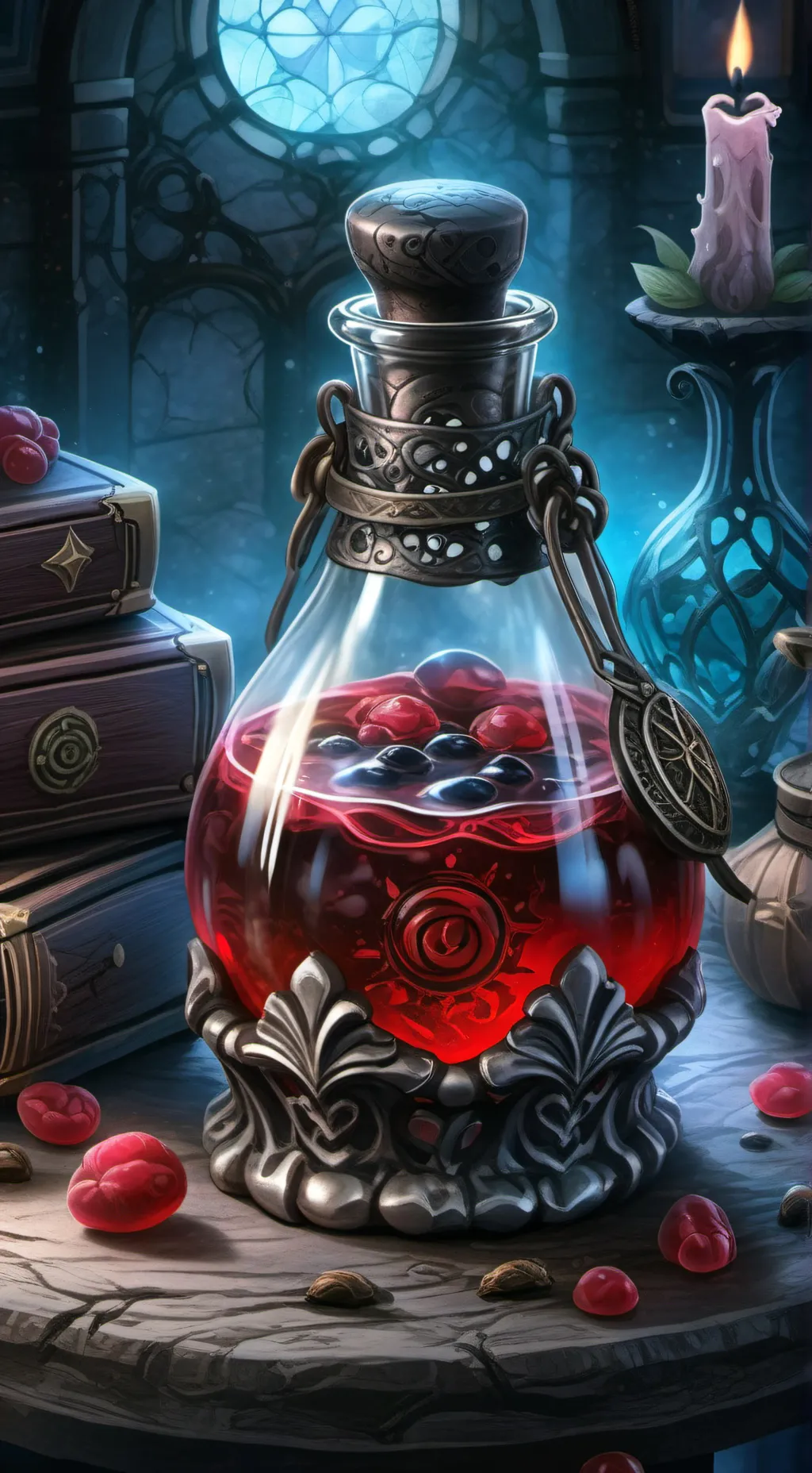 ai character: aging potion background