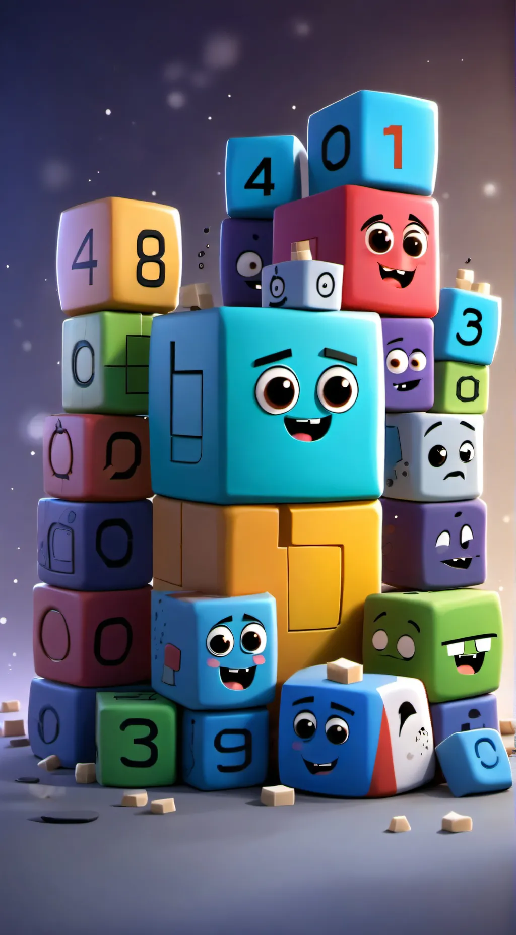 ai character: numberblocks  background