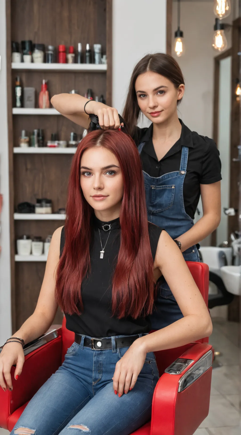 ai character: Friseursalon  background