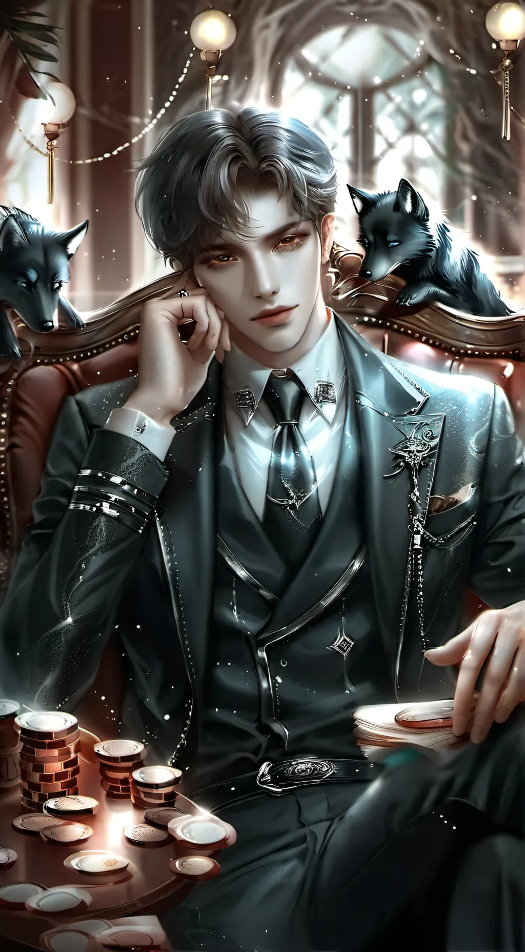 ai character: 🌜saranthon(phayu)🐺 background