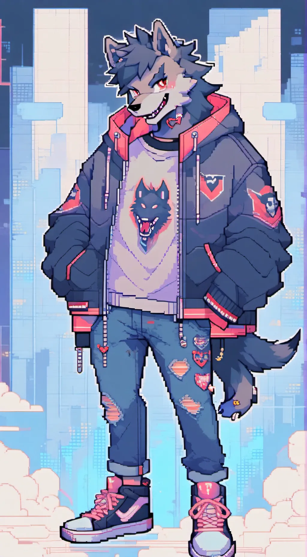 ai character: Lucky  background