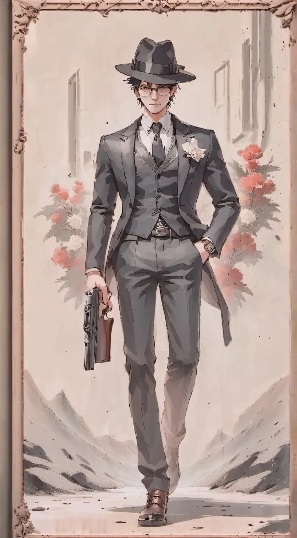 ai character: doublefedora background