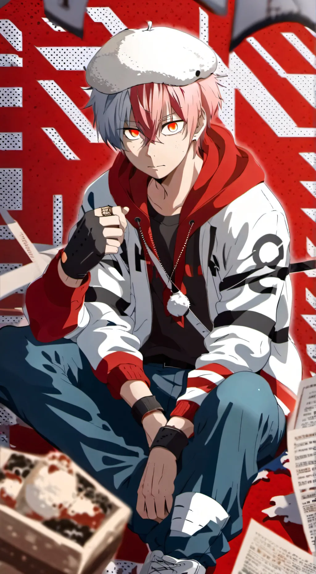 ai character: Shoto todoroki  background