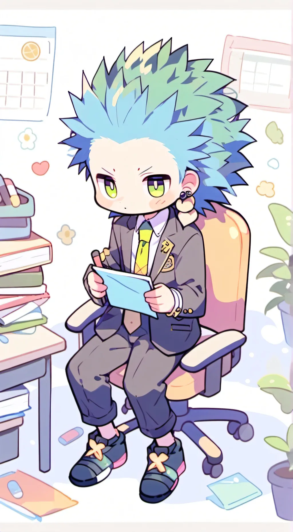 ai character: Green Hill High background