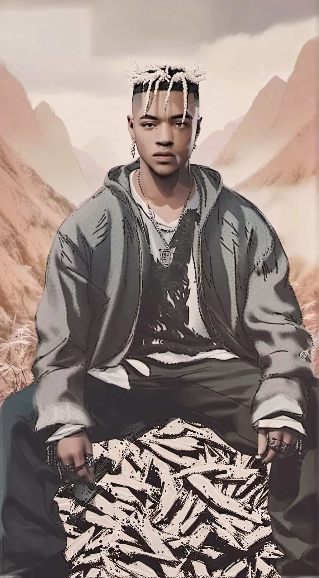 ai character: XXXTANTACION  background