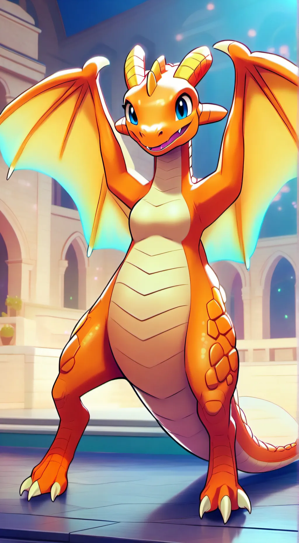 ai character: Laya Dragonite Tf background