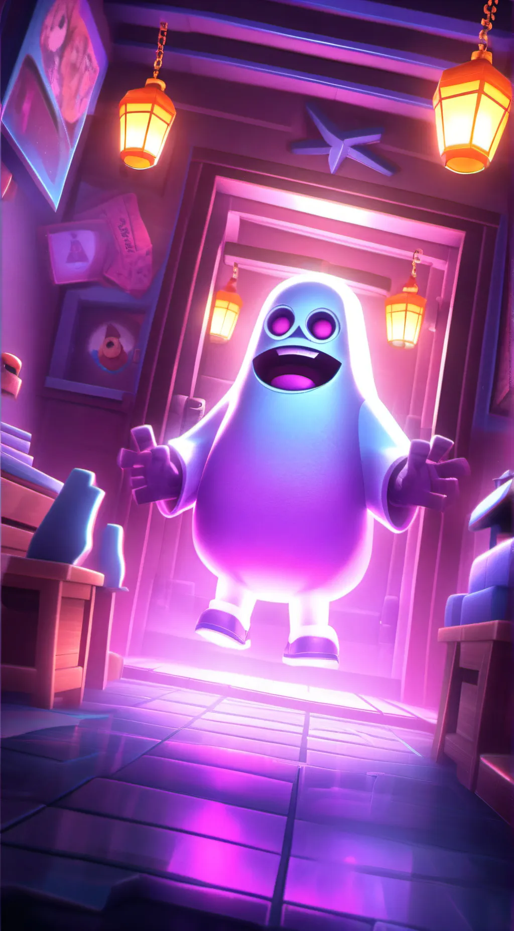 ai character: ghost  background