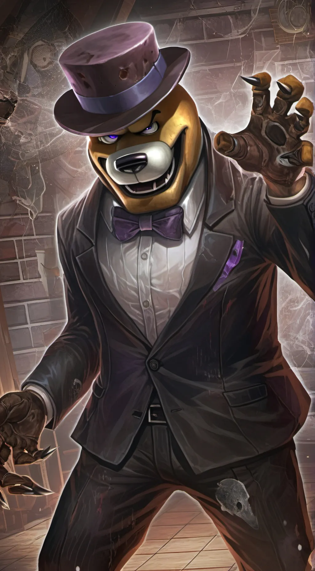 ai character: Nightmare Fredbear background