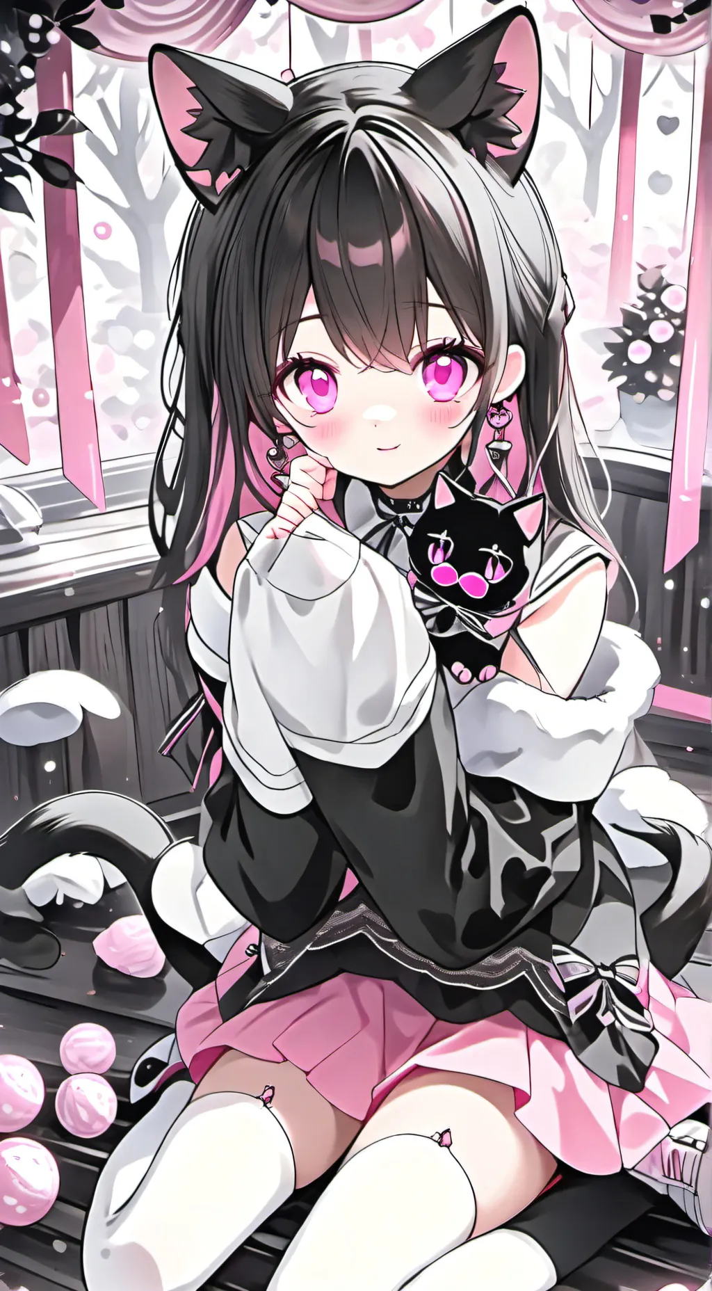 ai character: Pink Paw Spirit background