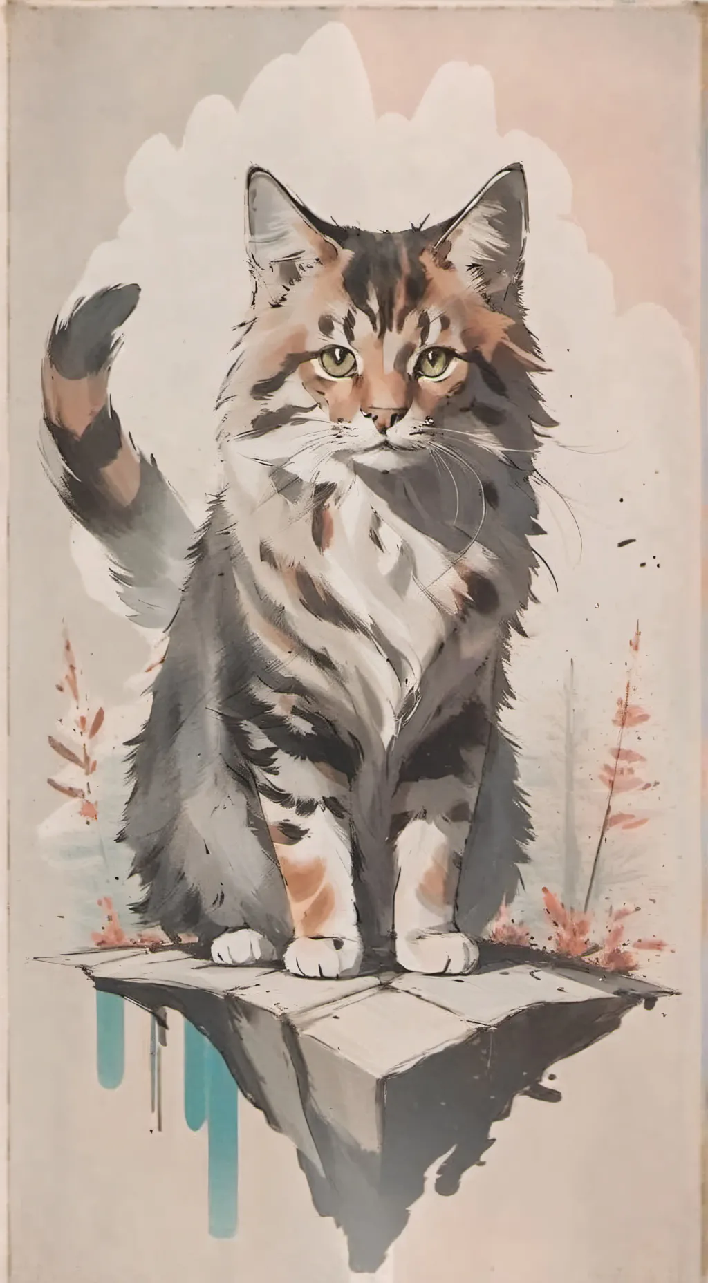 ai character: Giant CAT  background