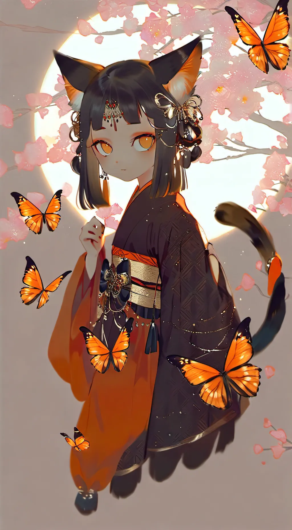 ai character: Migrating Monarch Furry background