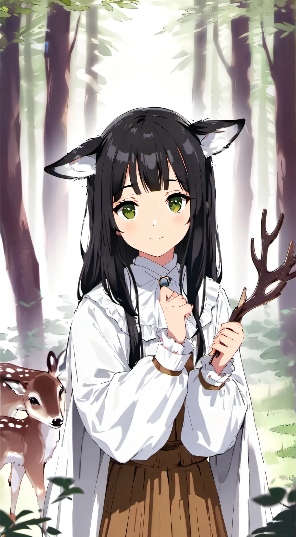 ai character: Prancing Spirit, Dappled Fawn background