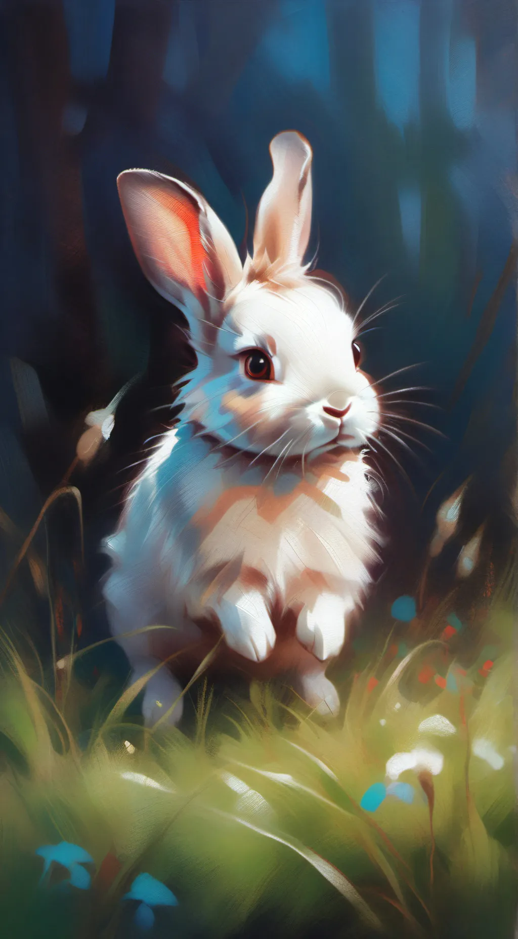 ai character: Cute bunny  background
